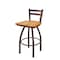 Holland Bar Stool Co 25" Low Back Swivel Counter Stool, Bronze Finish, Med Oak Seat 41125BZMedOak - alternate 1